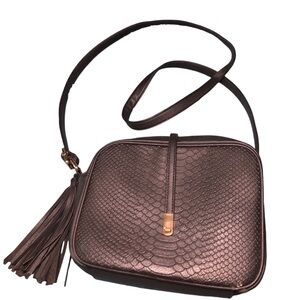 Realer Crossbody Bag Faux Leather Tassel Shoulder bag Black